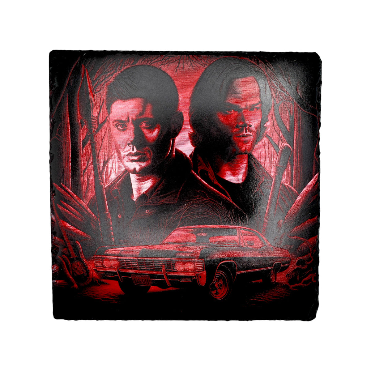 Ardoise murale couleur Supernatural avec Sam, Dean et l’Impala – Created Artisan