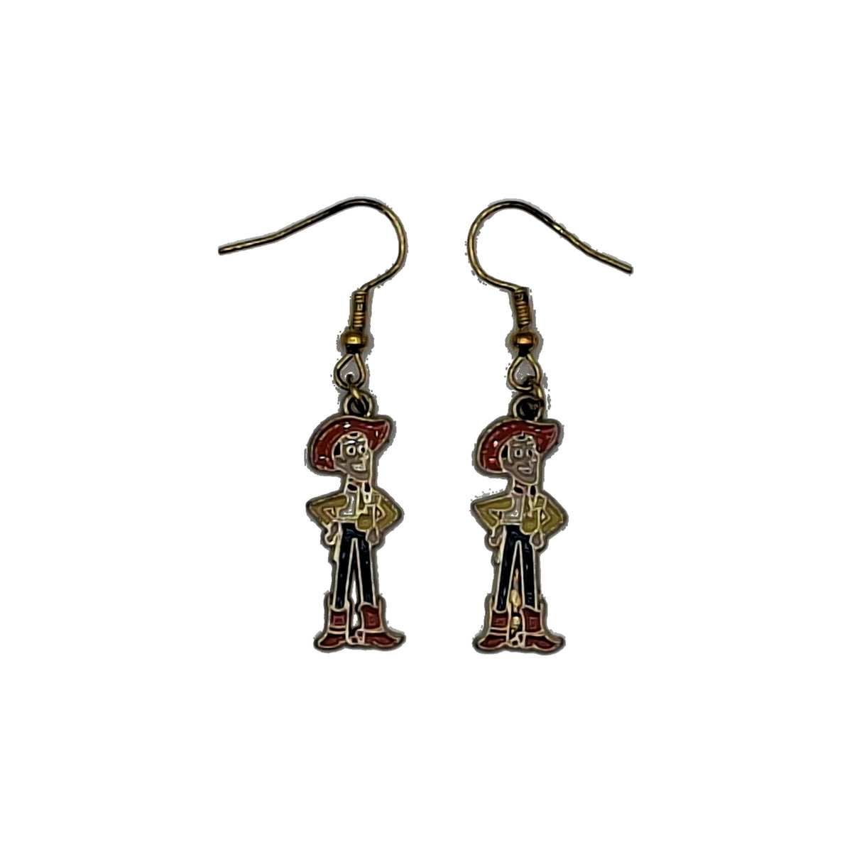 Boucles d’oreilles Jessie de Toy Story sur fond blanc
