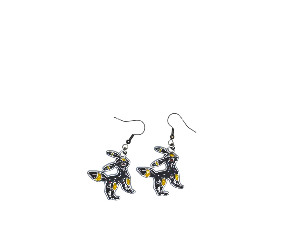 Boucles d’oreilles Noctali – Pokémon – Inox noir – Created Artisan