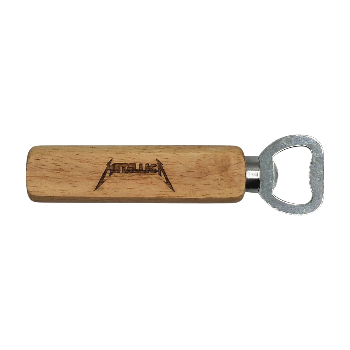 Décapsuleur en bois gravé inspiré de Metallica
