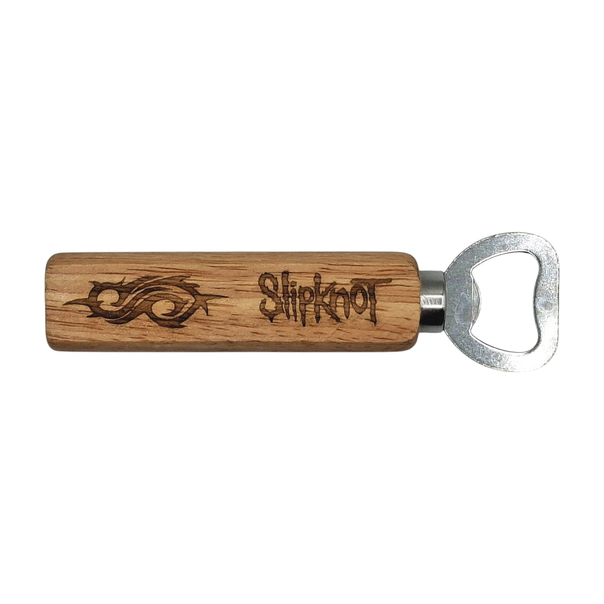 Décapsuleur en bois gravé inspiré de Slipknot