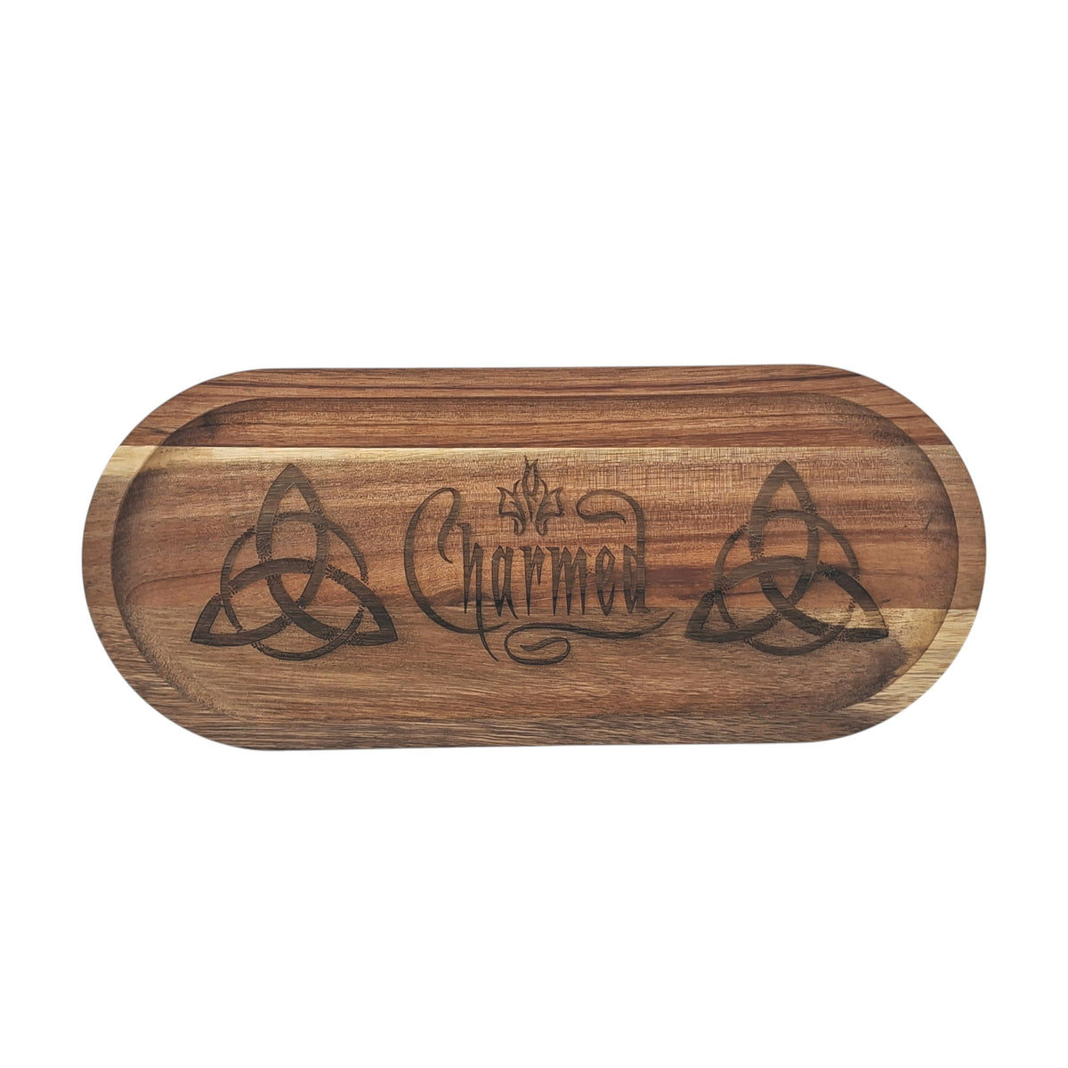 Plateau de service en bambou gravé Charmed – Created Artisan
