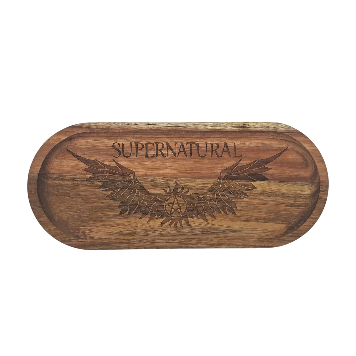 Plateau de service en bambou gravé Supernatural – Created Artisan