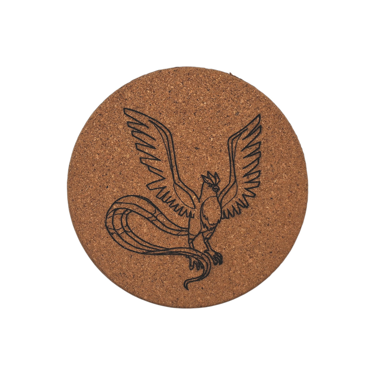 Sous-plat en liège gravé – Artikodin – Pokémon – Created Artisan
