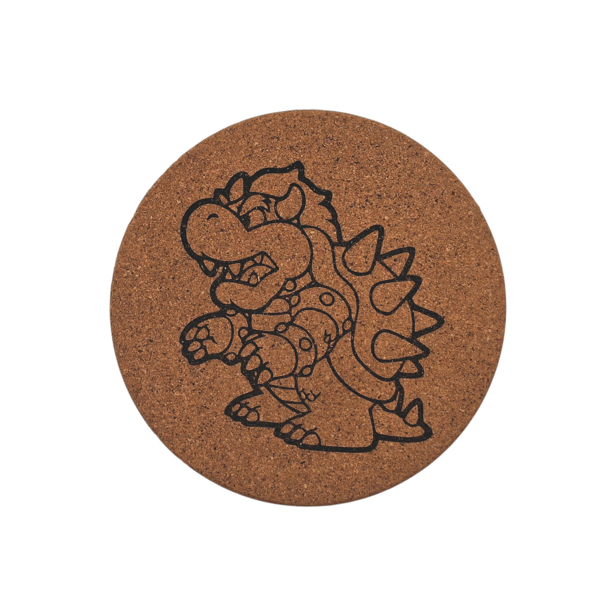 Sous-plat en liège gravé – Bowser – Super Mario – Created Artisan