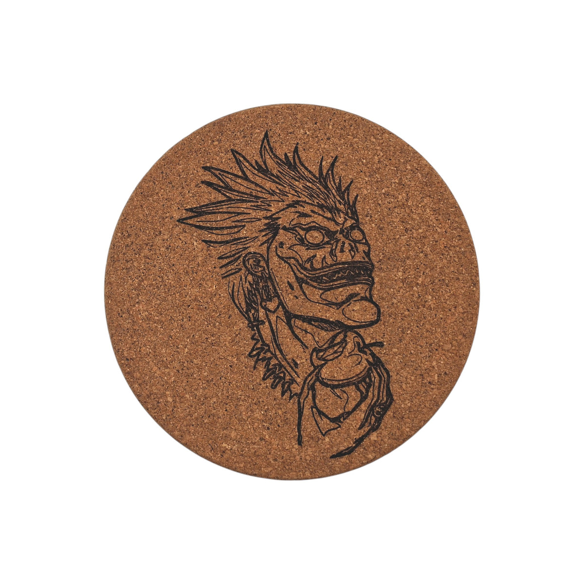Sous-plat en liège gravé – Ryuk – Death Note – Created Artisan