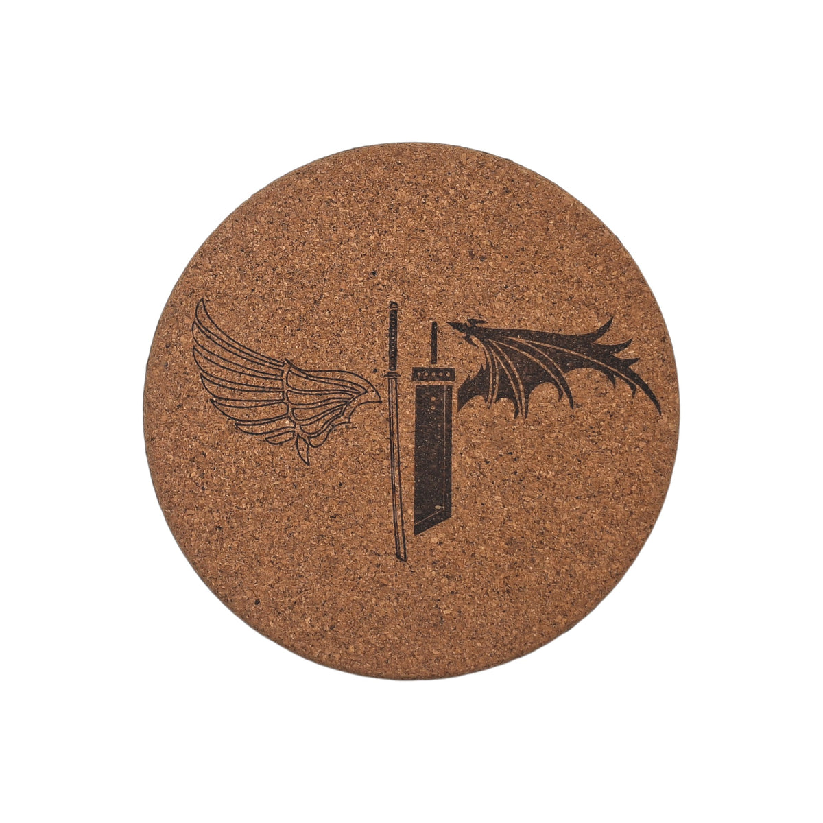 Sous-plat en liège gravé – Final Fantasy VII – Created Artisan