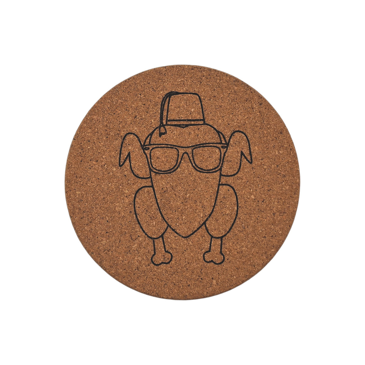 Sous-plat en liège gravé – Friends – Dinde de Thanksgiving – Created Artisan