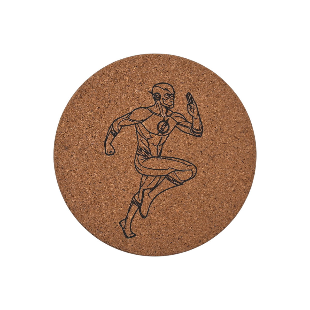 Sous-plat en liège gravé – The Flash – Created Artisan