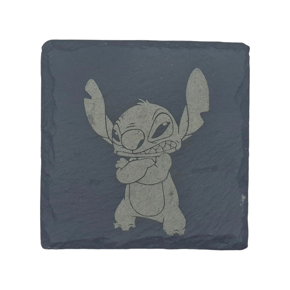 Sous-verre carré en ardoise gravée Lilo & Stitch – Stitch – Created Artisan