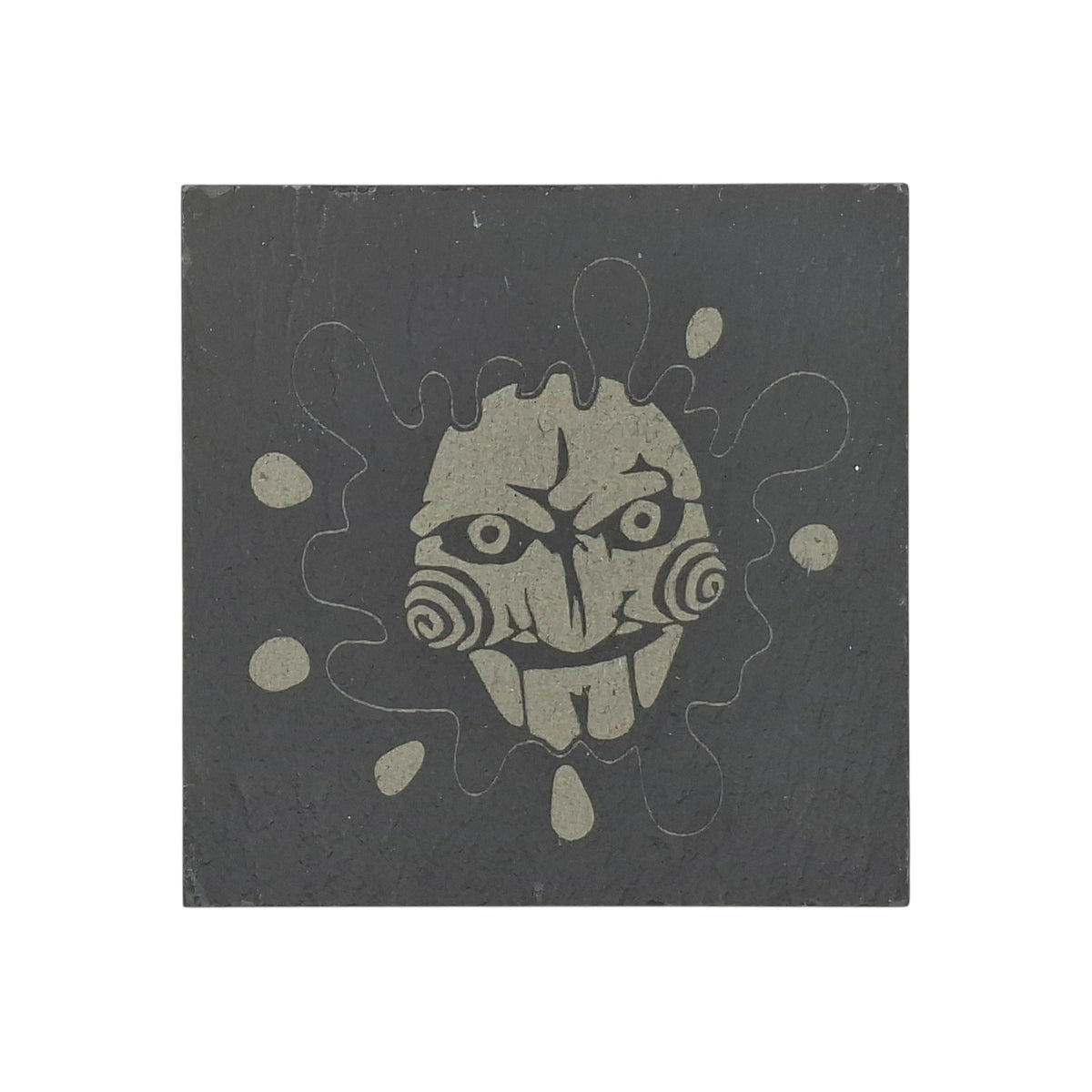 Sous-verre carré en ardoise gravée Saw Billy – Created Artisan