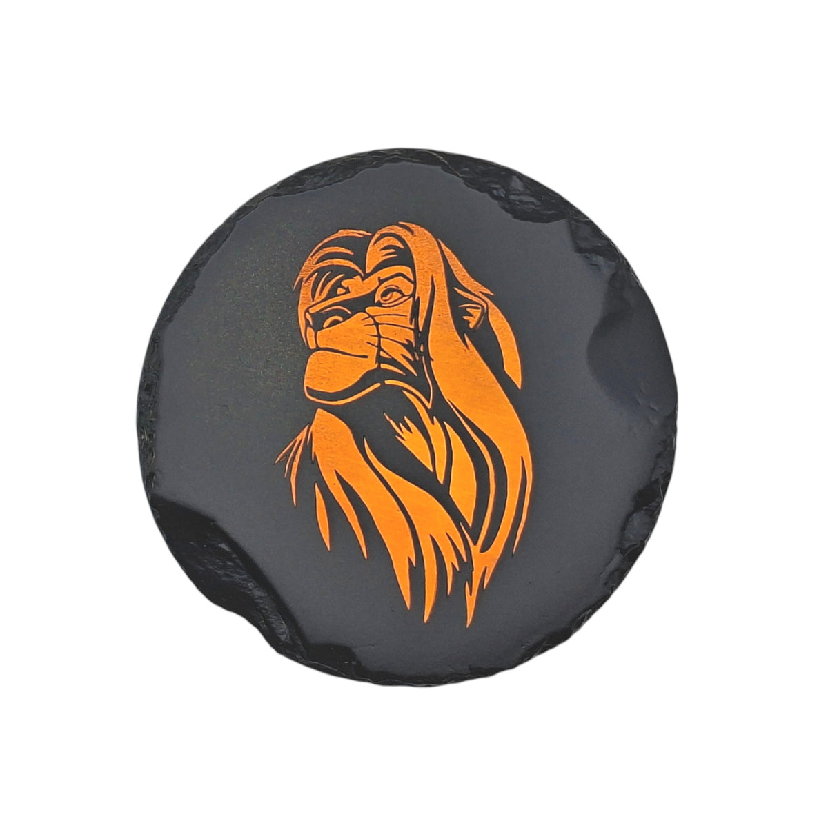 Sous-verre rond en ardoise couleur – Le Roi Lion – Simba