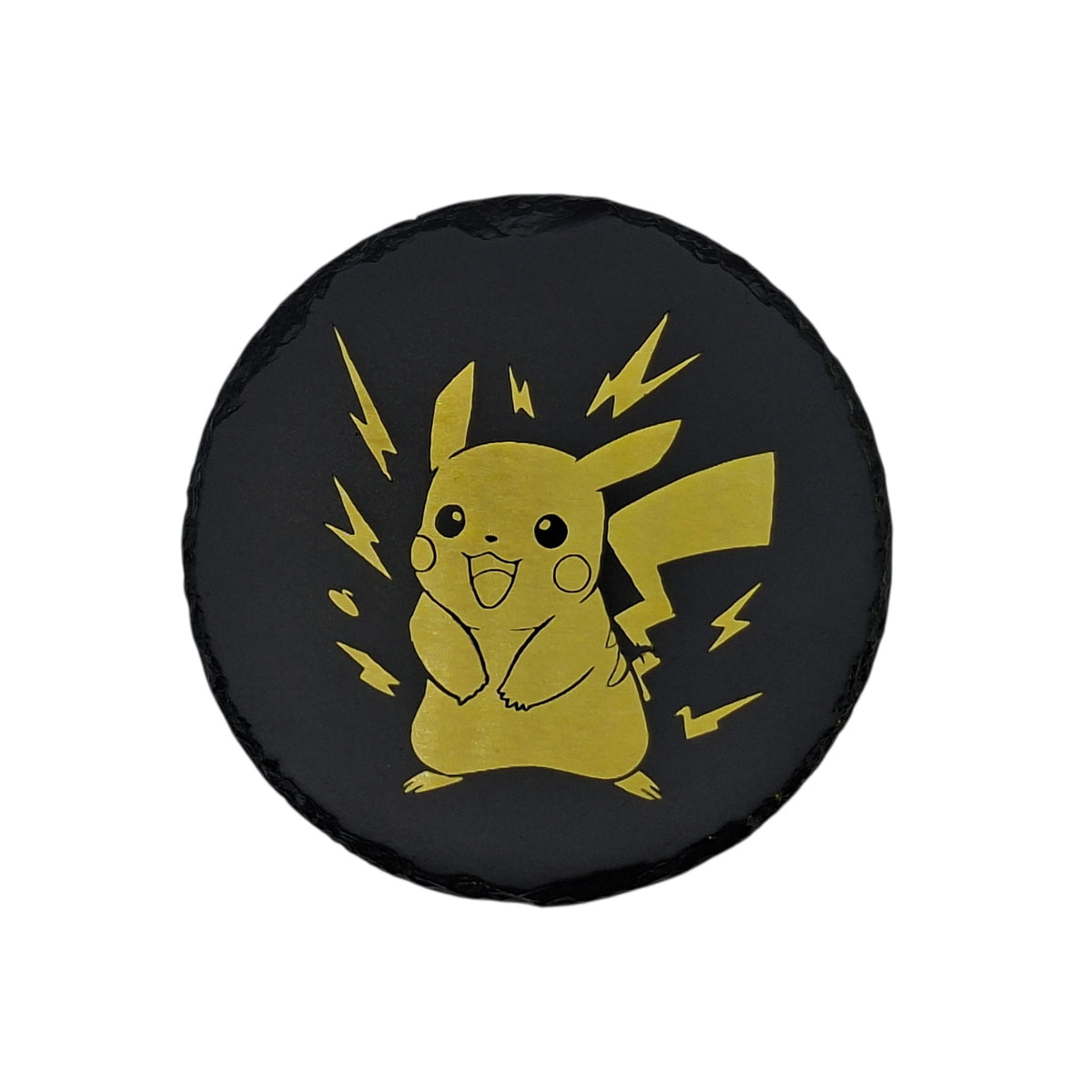 Sous-verre rond en ardoise couleur – Pokémon – Pikachu