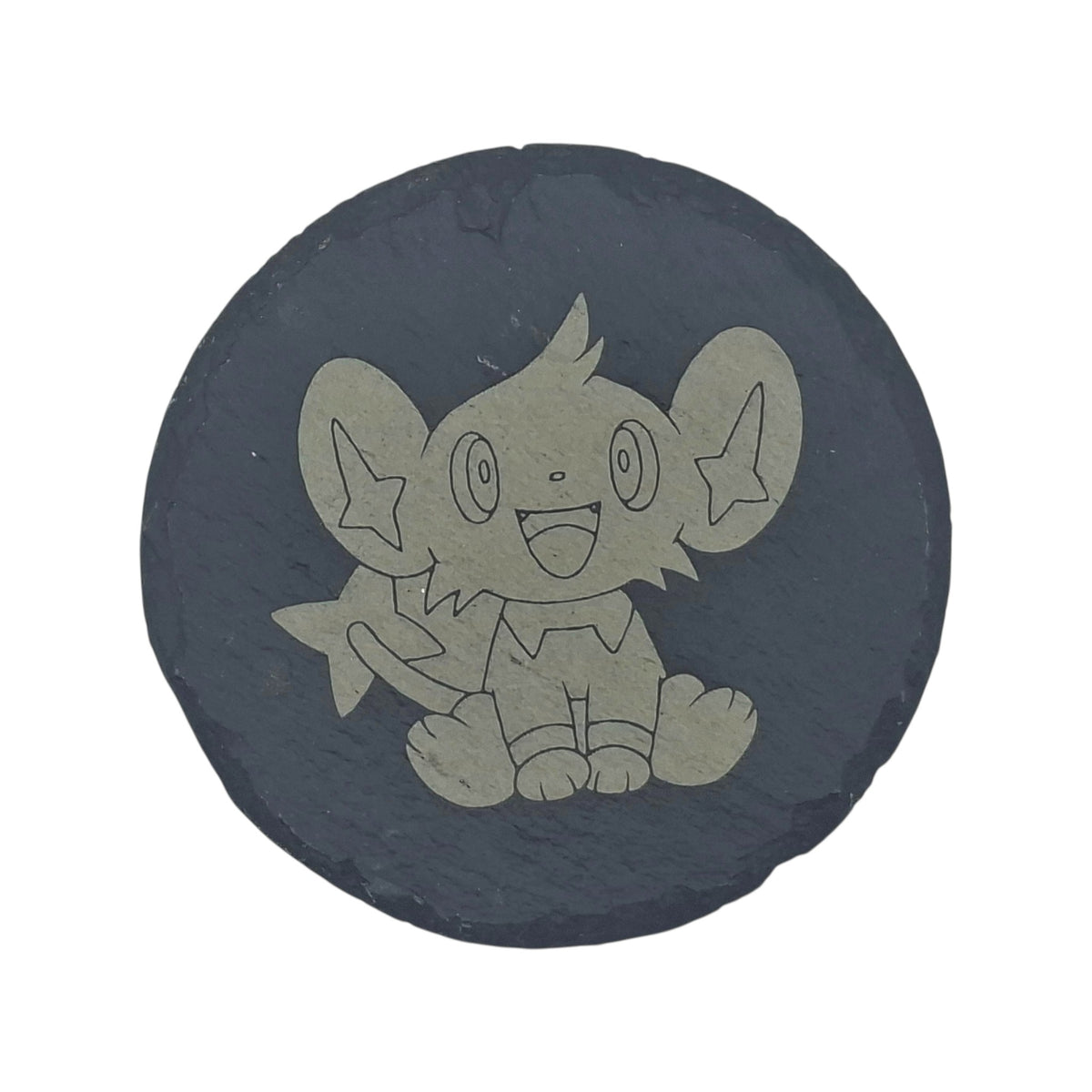 Sous-verre rond en ardoise gravée Pokémon Lixy – Created Artisan