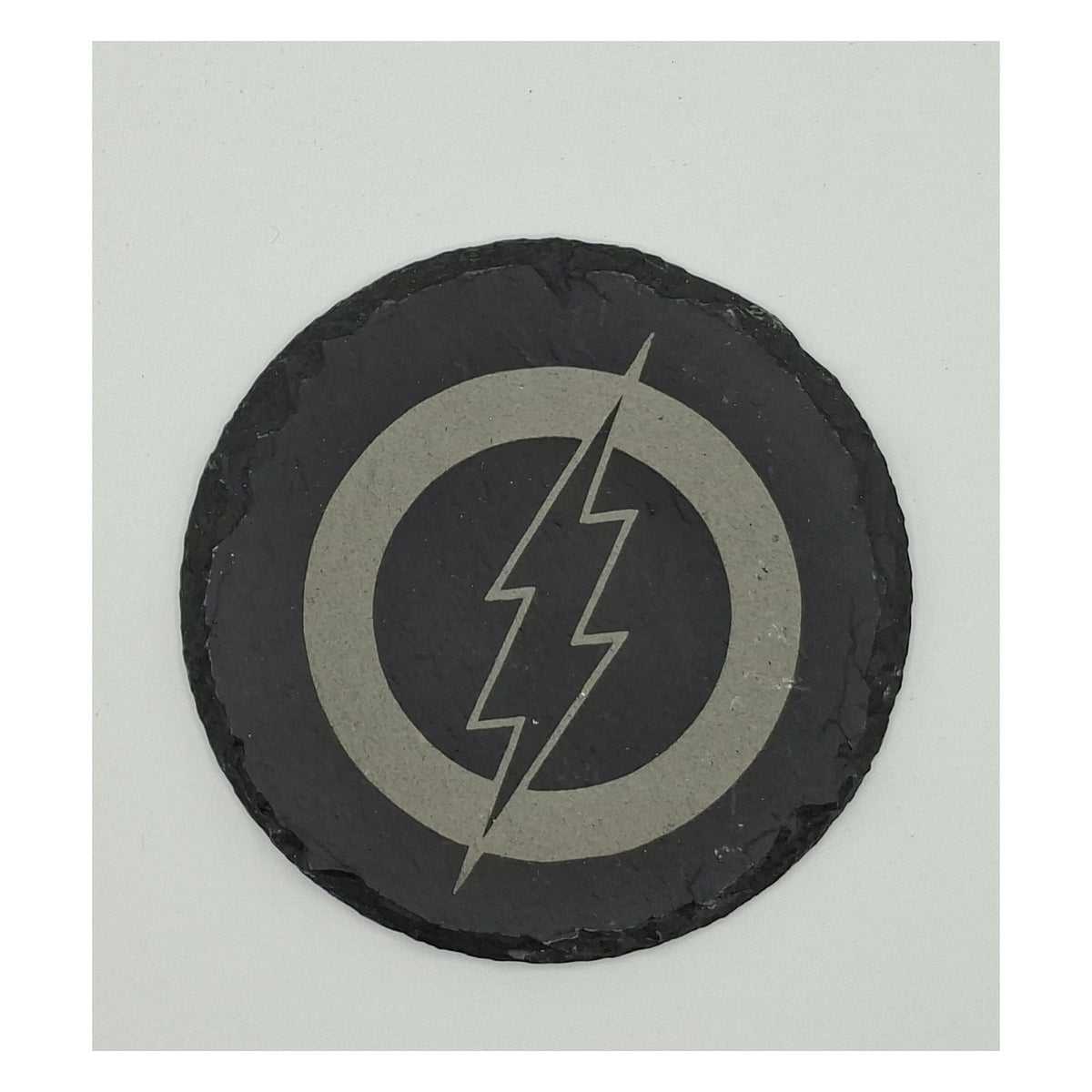 Sous-verre rond en ardoise gravée – The Flash
