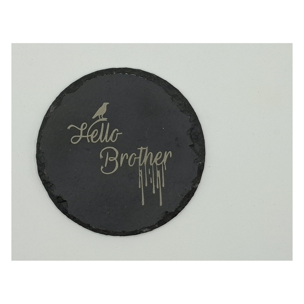 Sous-verre rond en ardoise gravée – The Vampire Diaries – Hello Brother
