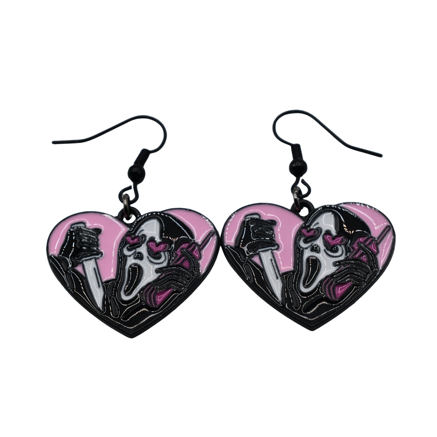 Boucles d’oreilles cœur horrifique – Inspiration cinéma – Acier inoxydable