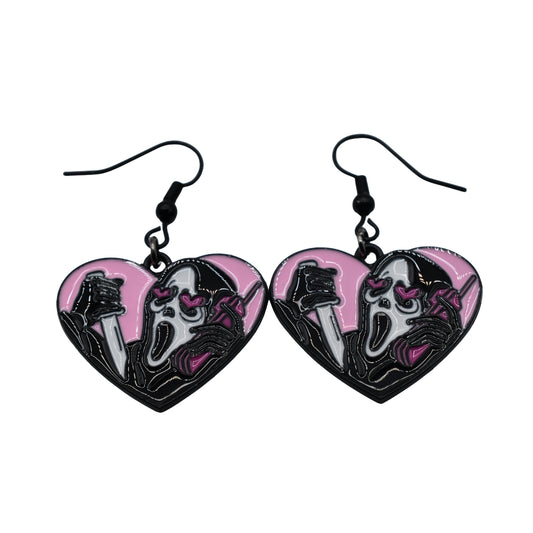 Boucles d’oreilles cœur horrifique – Inspiration cinéma – Acier inoxydable