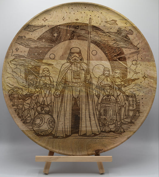Plateau en bois gravé - Dark Vador & l’Empire – Décoration artisanale personnalisable