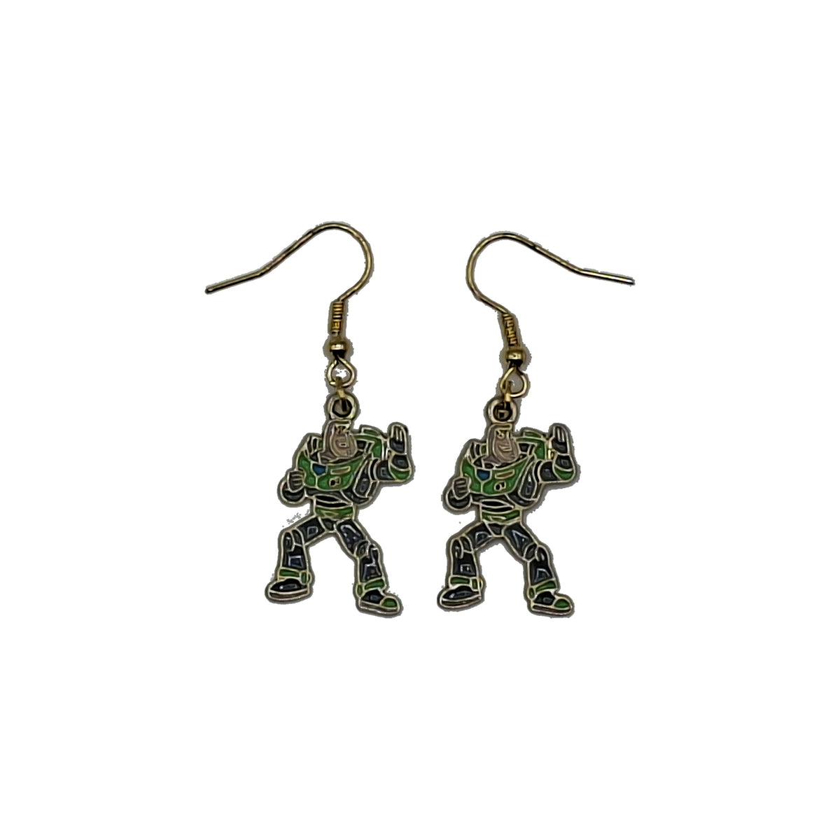 Boucles d’oreilles Buzz l’Éclair sur fond blanc