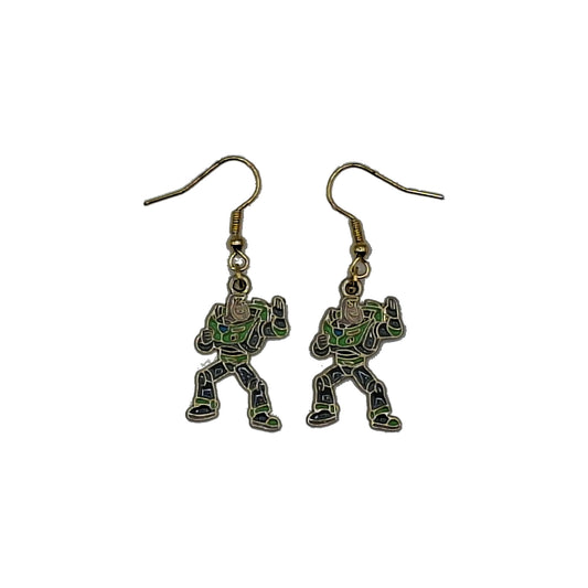 Boucles d’oreilles Buzz l’Éclair sur fond blanc
