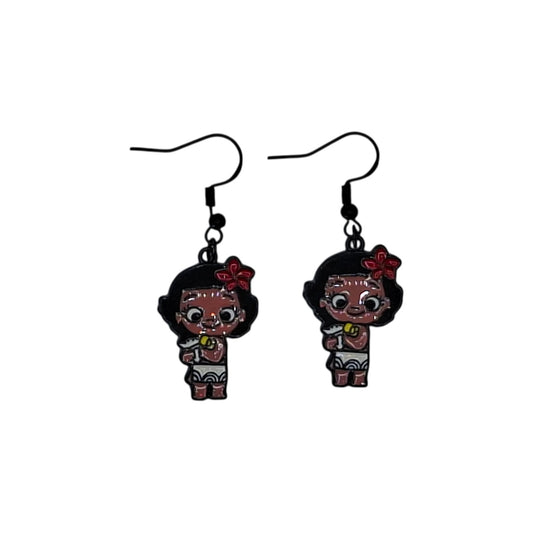 Boucles d’oreilles Vaiana en version chibi sur fond blanc