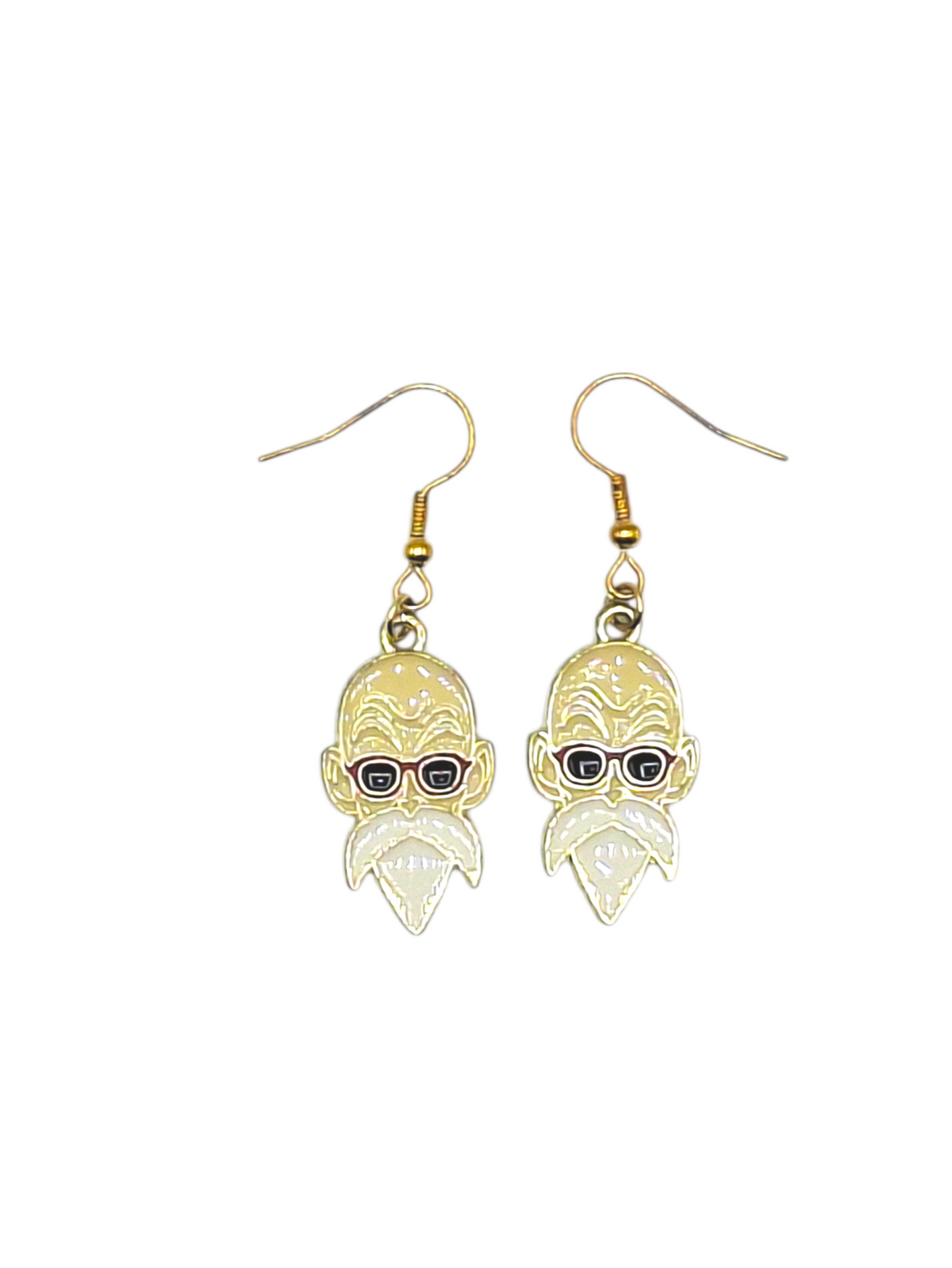 Boucles d’oreilles Tortue Géniale / Maître Roshi – Portrait – Dragon Ball – Inox doré – Created Artisan