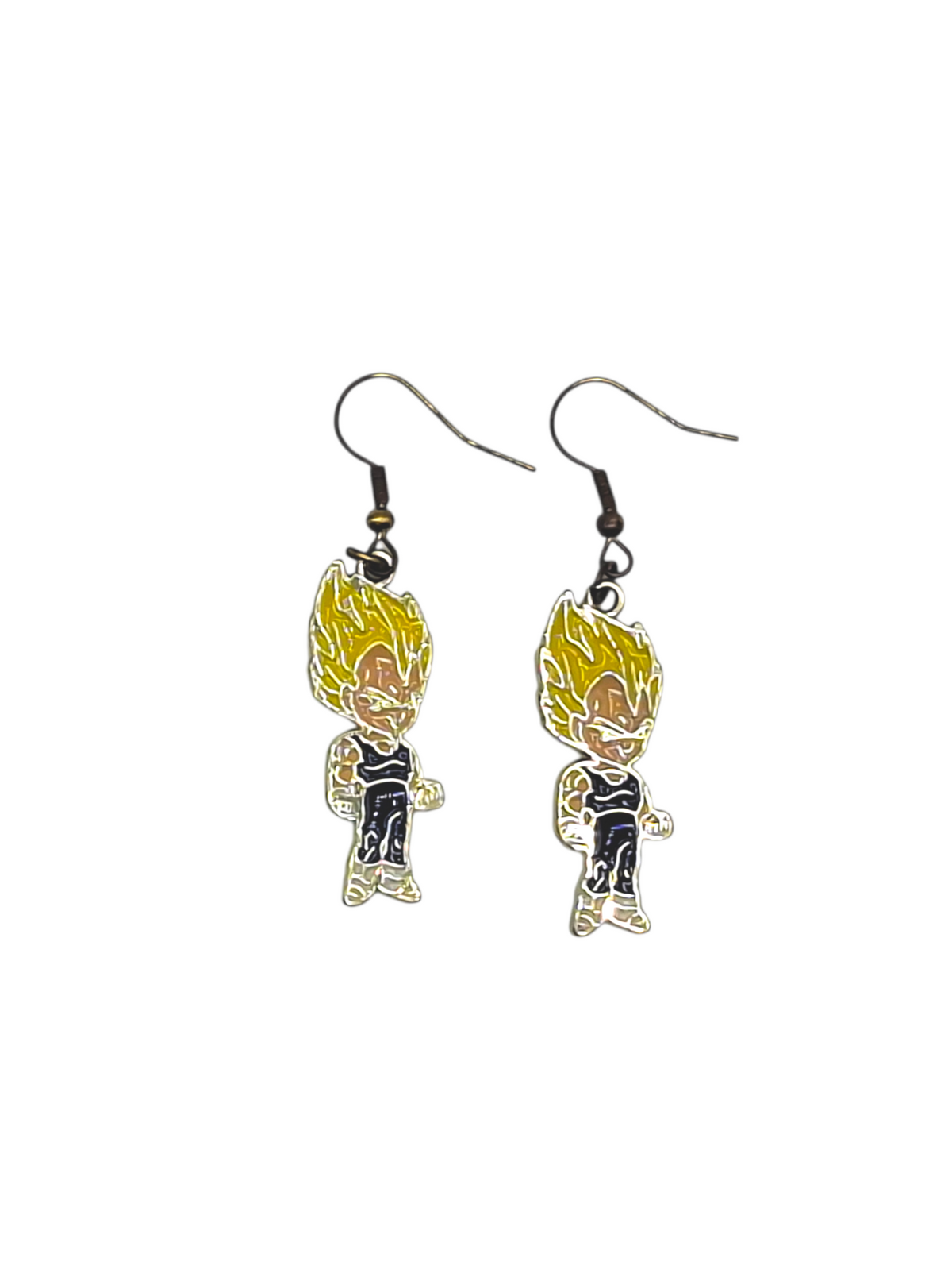 Boucles d’oreilles Vegeta Super Saiyan – Chibi – Dragon Ball – Inox noir – Created Artisan