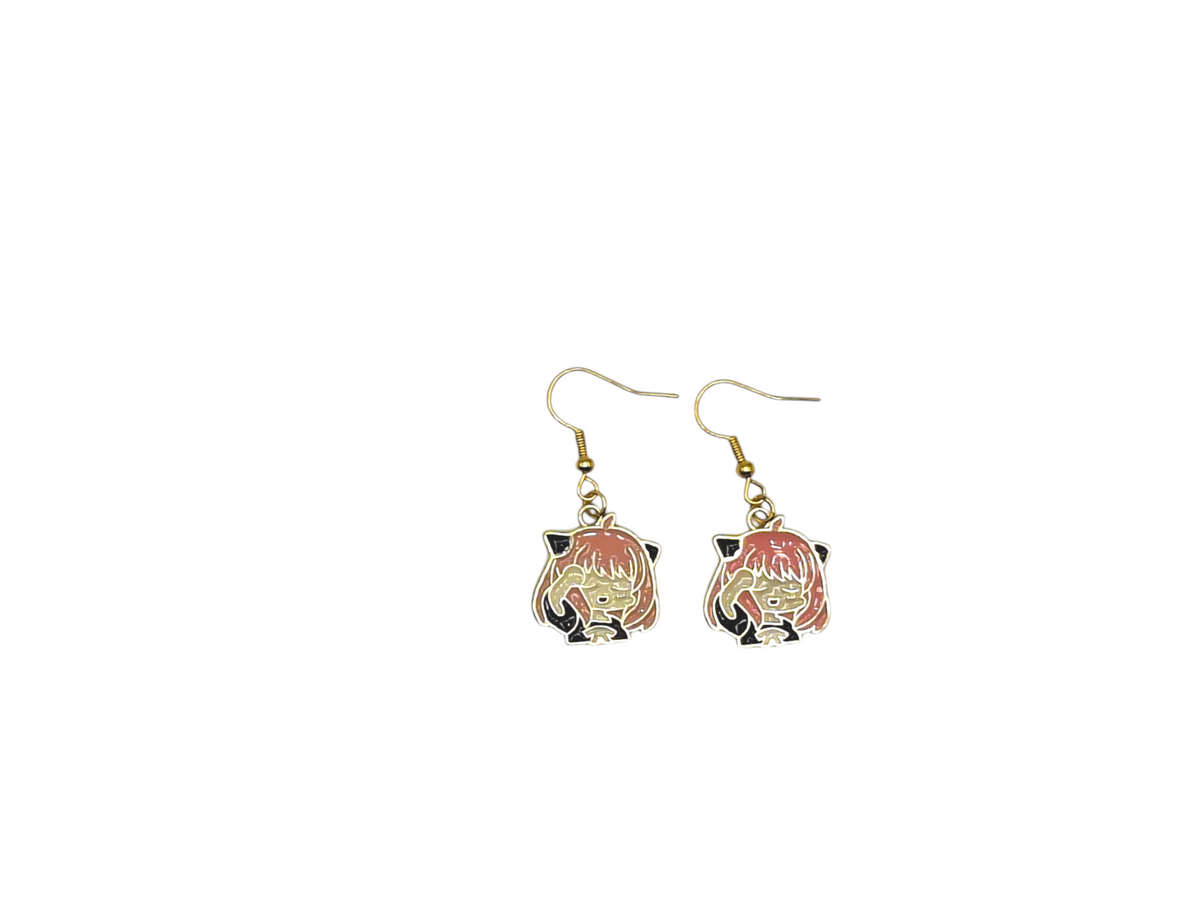Boucles d’oreilles Anya Forger – Spy × Family – Inox doré – Created Artisan