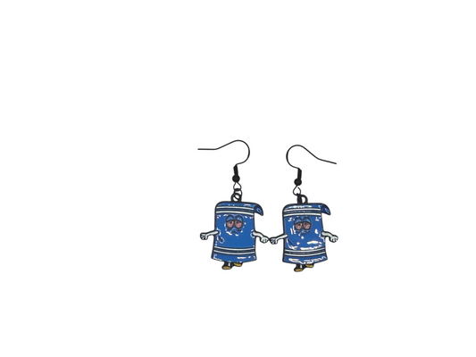 Boucles d’oreilles Servietsky / Towelie – South Park – Inox noir – Created Artisan