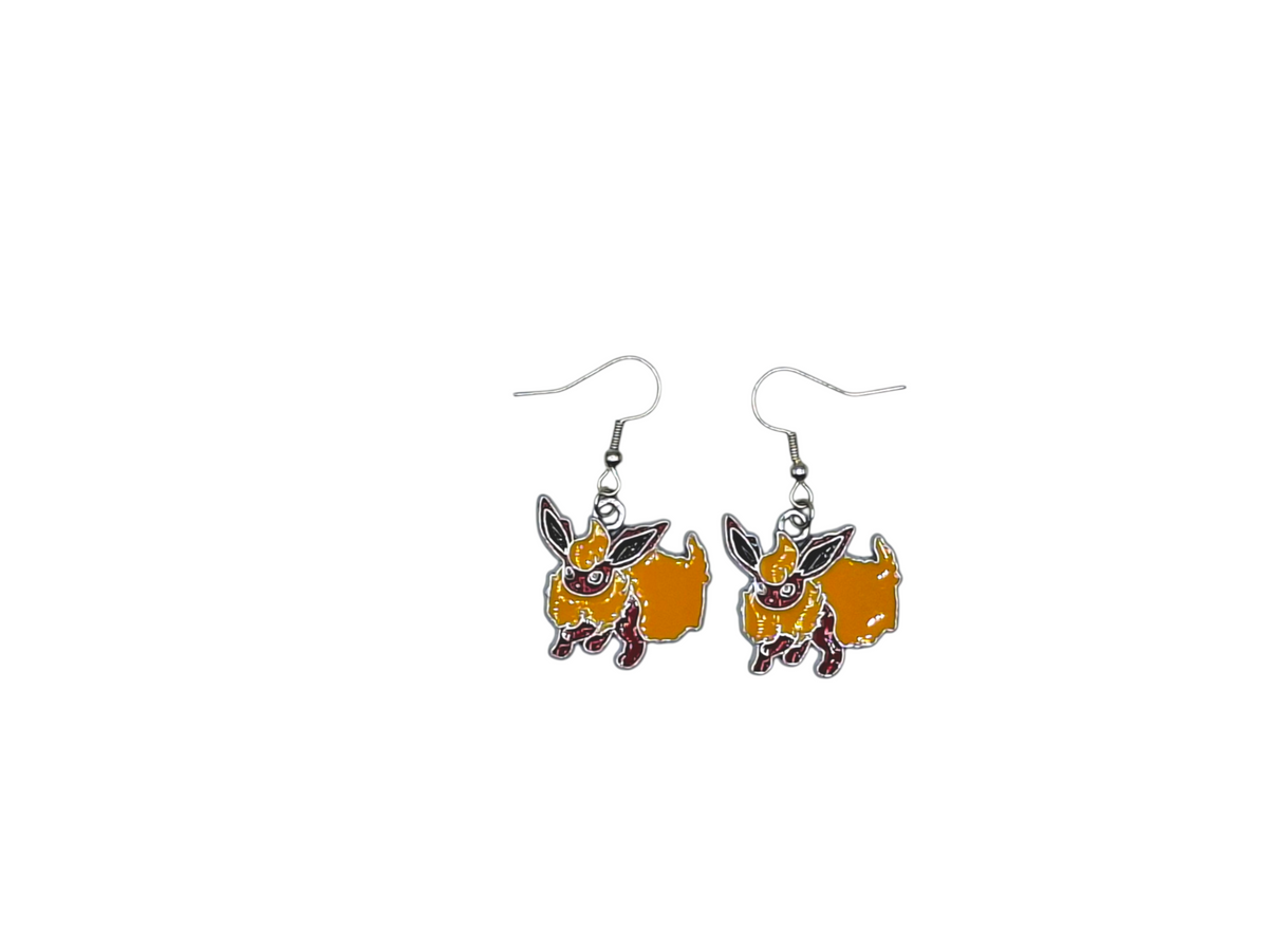 Boucles d’oreilles Pyroli – Pokémon – Inox argenté – Created Artisan