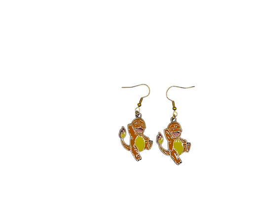 Boucles d’oreilles Salamèche – Pokémon – Inox doré – Created Artisan
