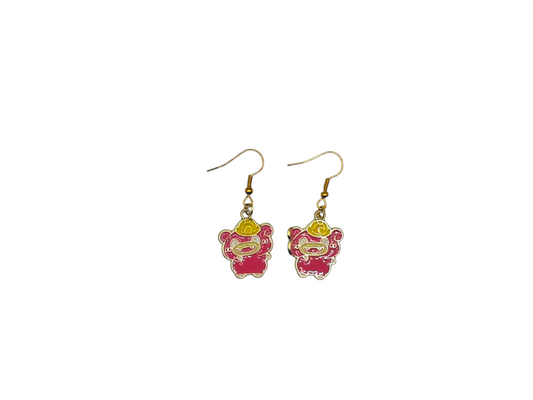 Boucles d’oreilles Ramoloss – Chapeau de paille – Pokémon – Inox doré – Created Artisan