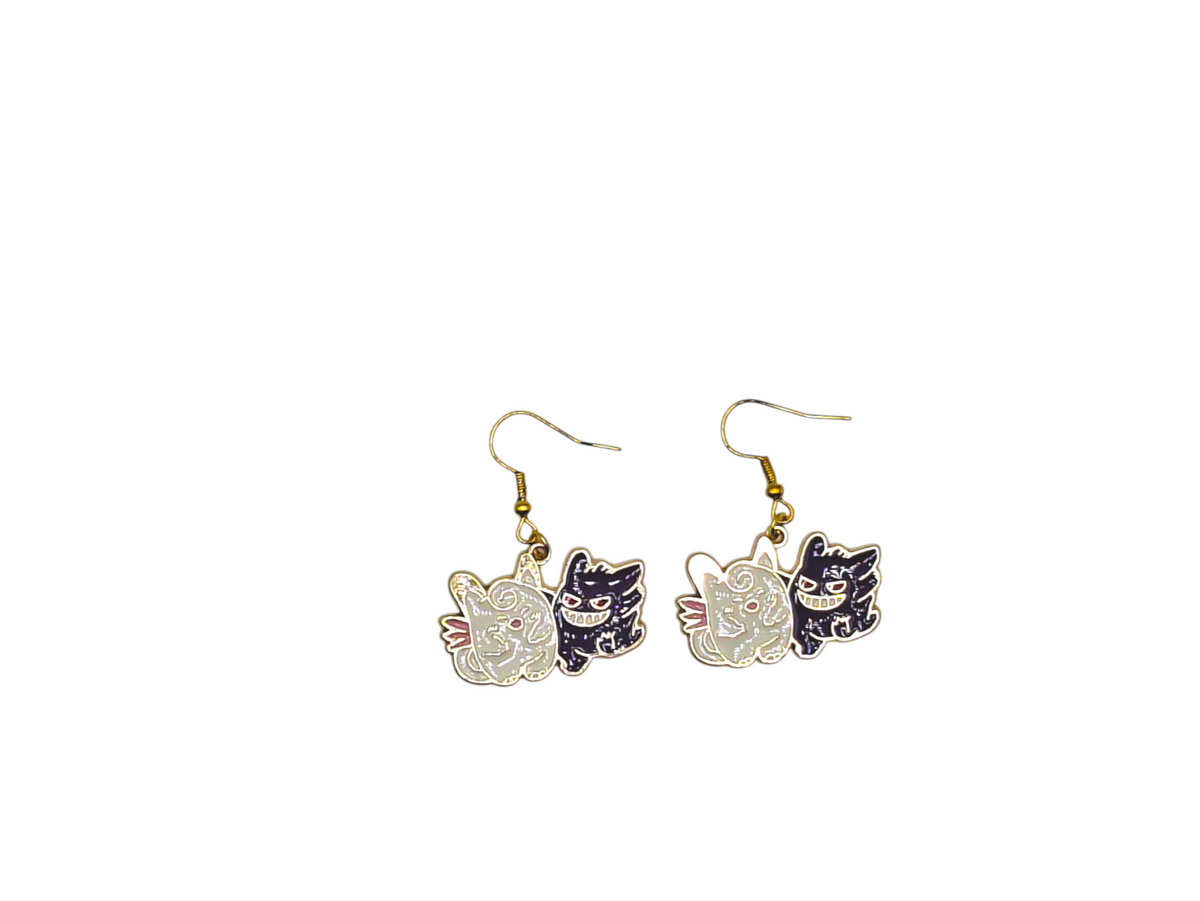 Boucles d’oreilles Mélofée & Ectoplasma – Pokémon – Inox doré – Created Artisan