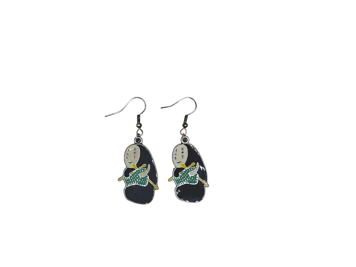 Boucles d’oreilles Sans-Visage – Le Voyage de Chihiro – Inox noir – Created Artisan