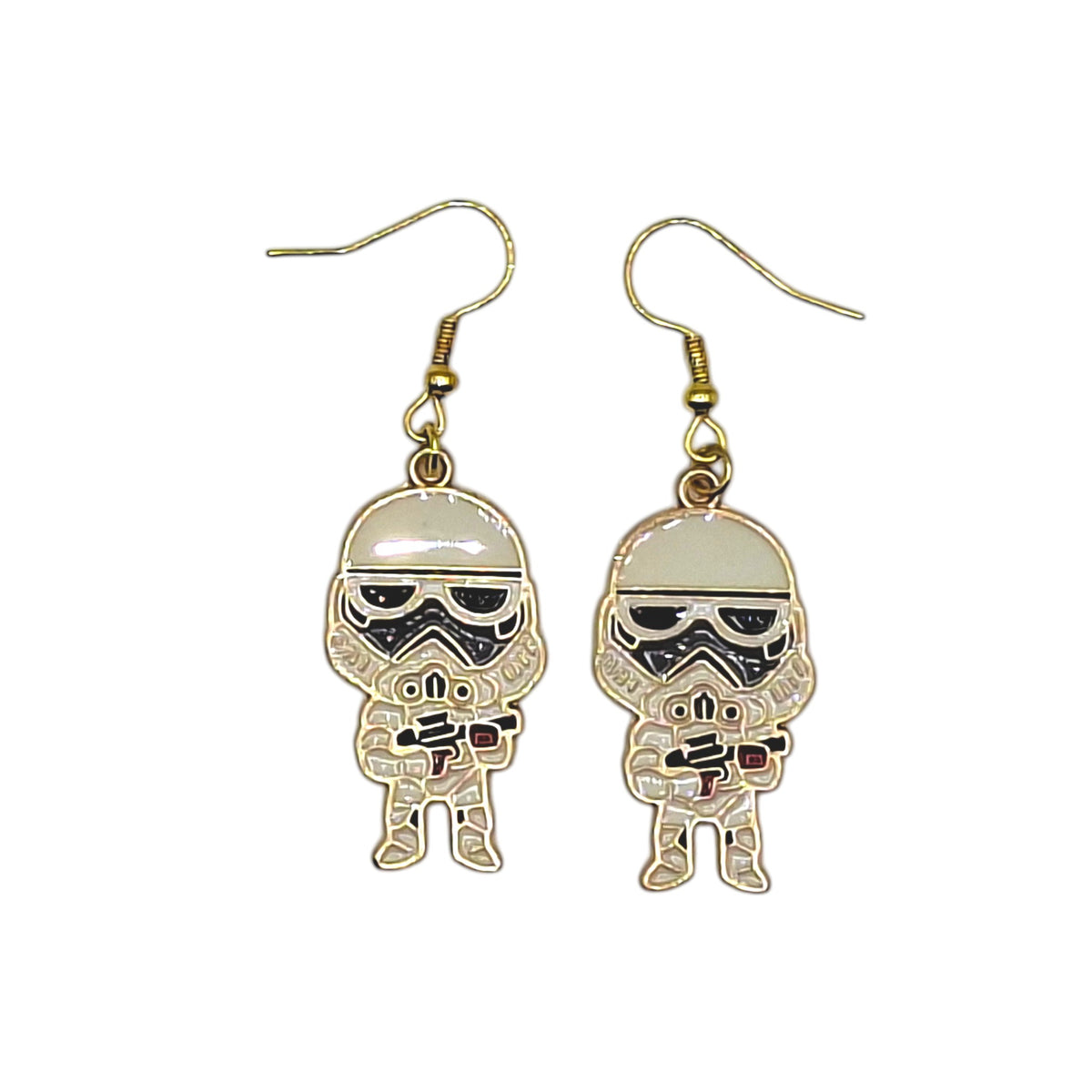 Boucles d’oreilles Stormtrooper – Chibi – Star Wars – Inox doré – Created Artisan