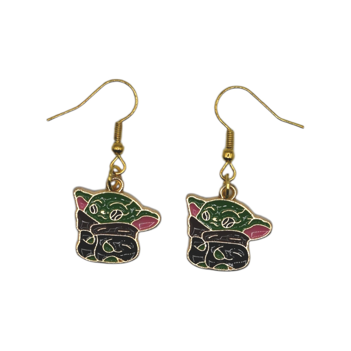 Boucles d’oreilles Grogu debout – Star Wars – Inox doré – Created Artisan