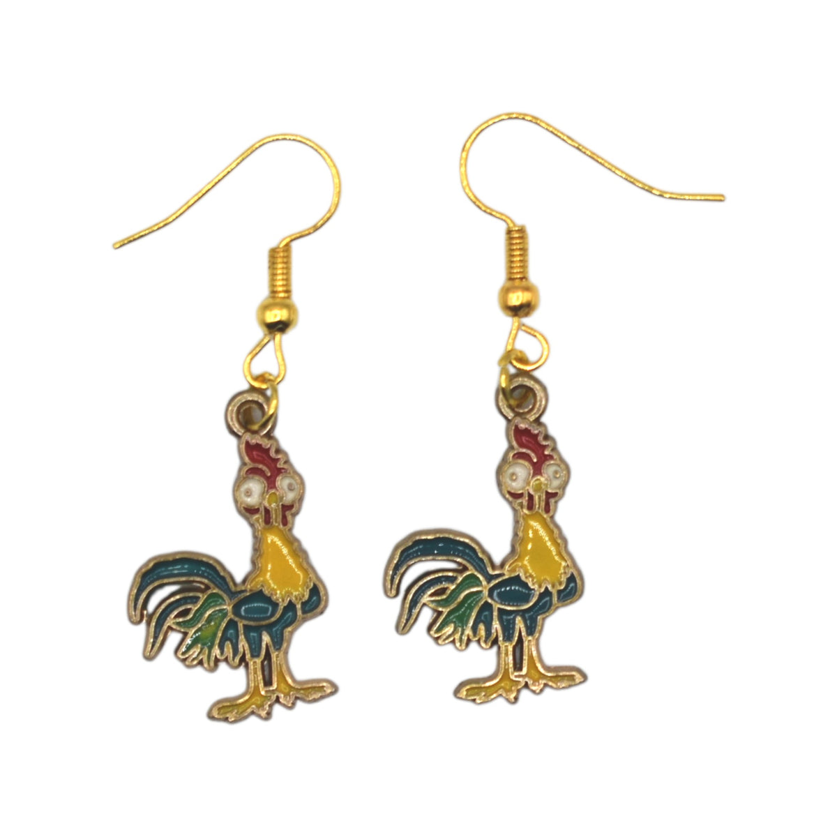 Boucles d’oreilles Hei Hei – Vaiana – crochets dorés – Created Artisan