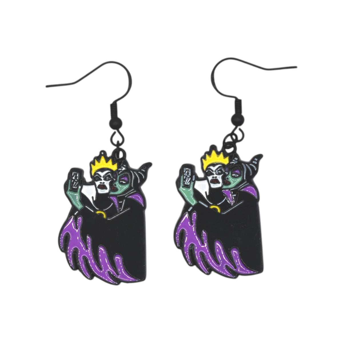 Disney Villains trio earrings – black hooks – Created Artisan