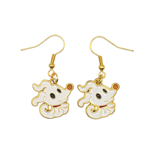 Boucles d’oreilles Zero – L’Étrange Noël de Monsieur Jack – crochets dorés – Created Artisan