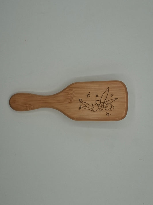 Engraved bamboo hairbrush – Tinker Bell