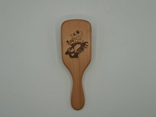 Engraved bamboo hairbrush – Jack Skellington