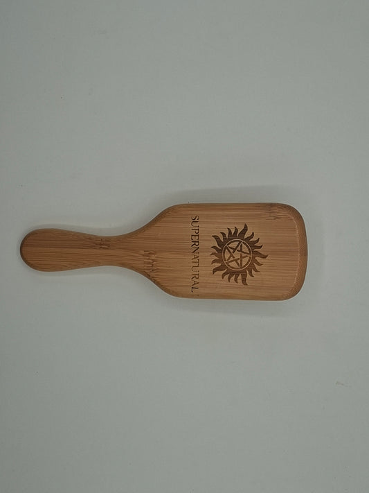 Engraved bamboo hairbrush – Supernatural
