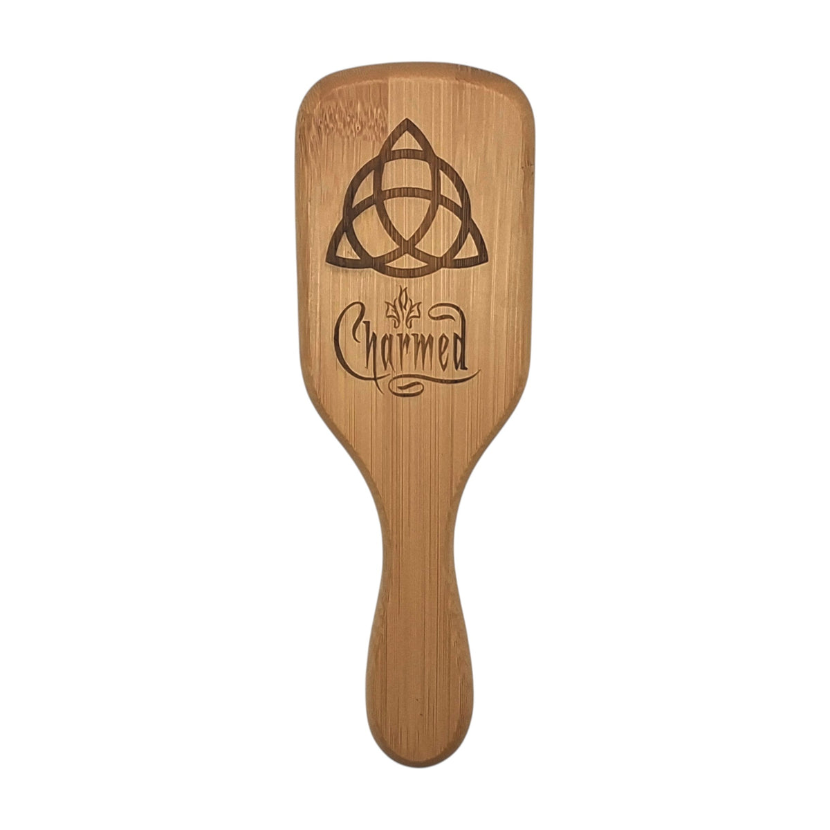 Brosse à cheveux en bambou gravée inspirée de Charmed