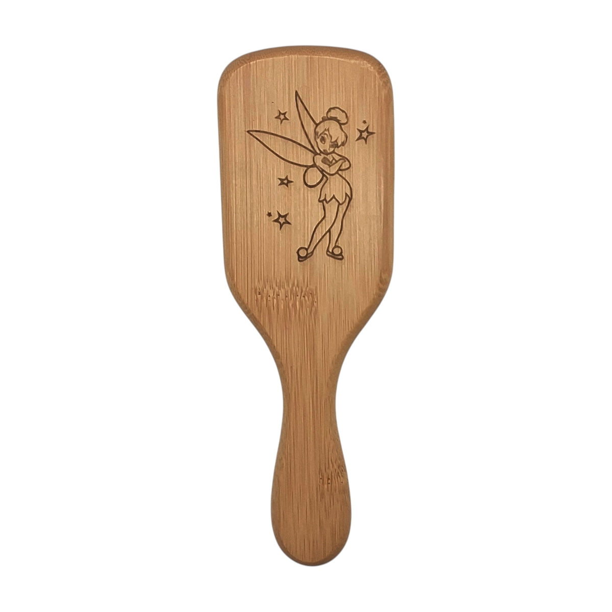 Brosse à cheveux en bambou gravée inspirée de la Fée Clochette