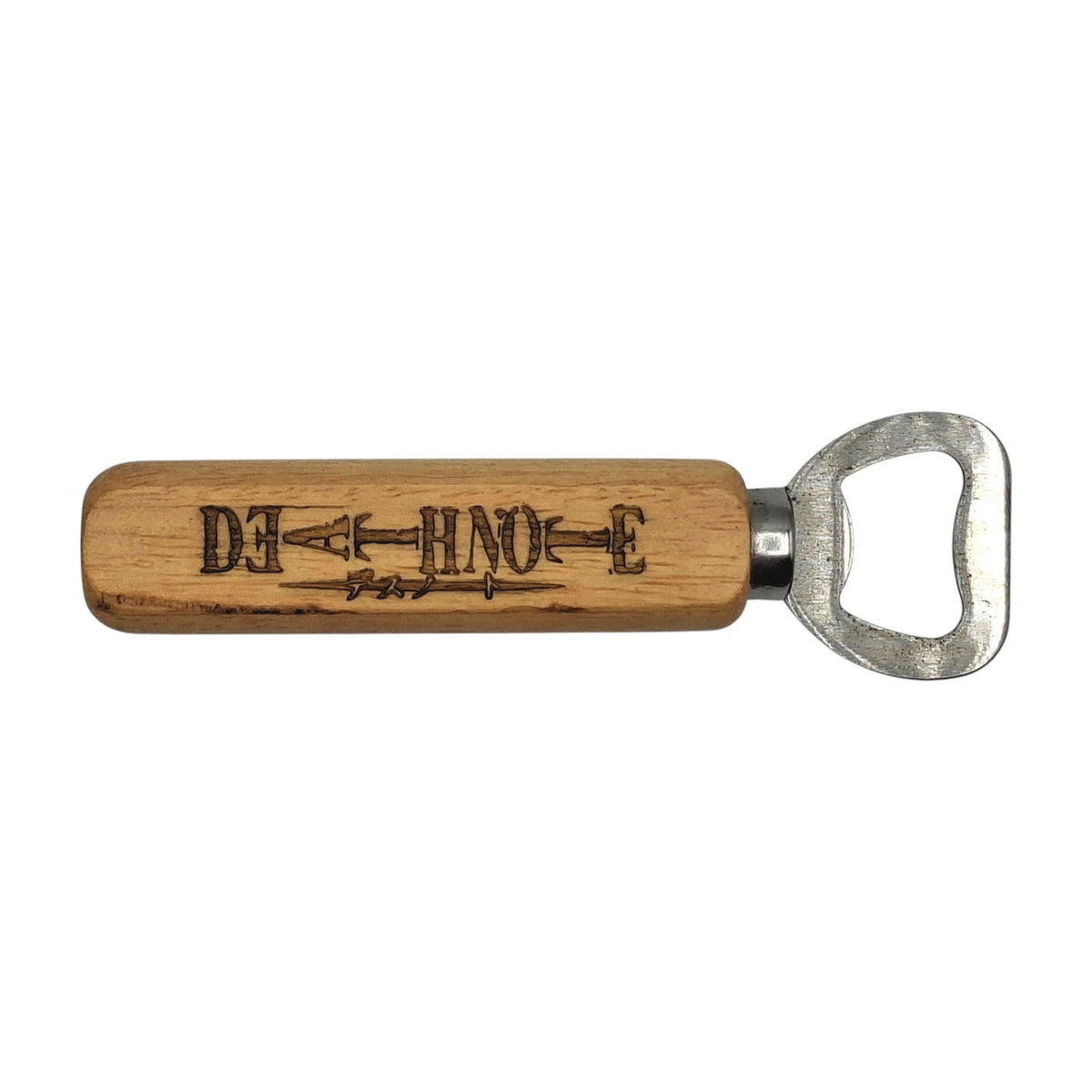 Décapsuleur en bois gravé inspiré de Death Note