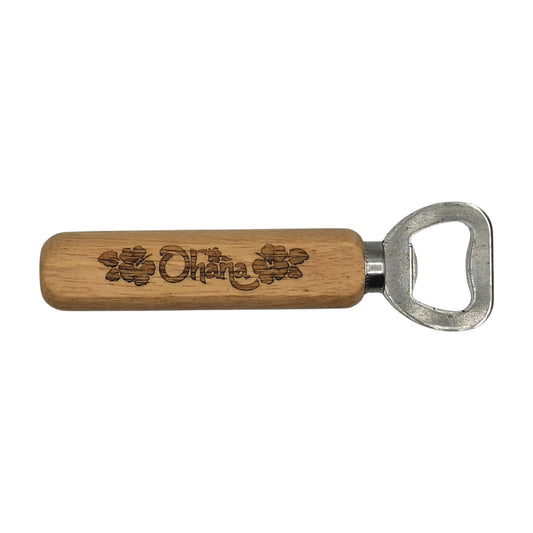 Décapsuleur en bois gravé inspiré de Lilo & Stitch – Ohana