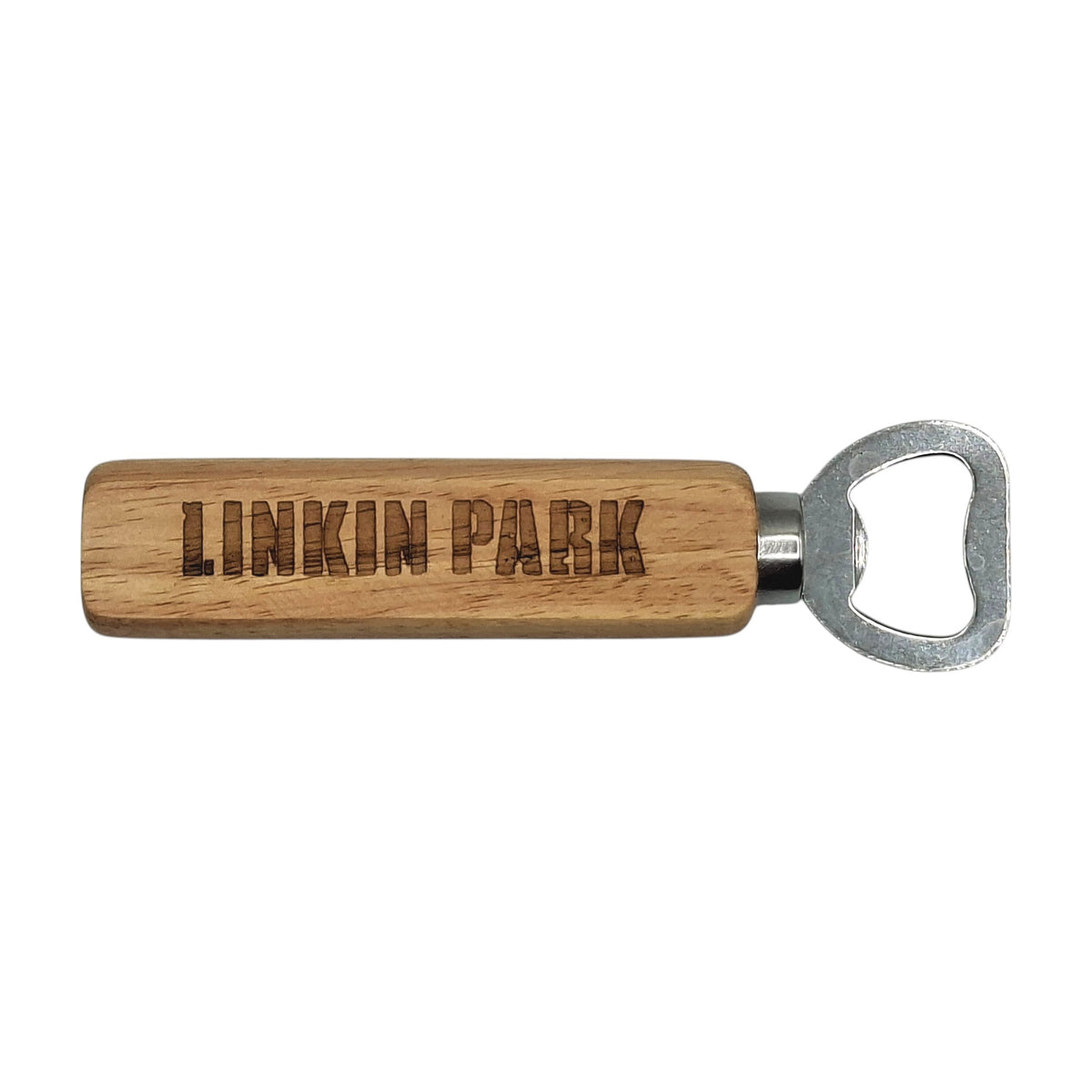 Décapsuleur en bois gravé inspiré de Linkin Park