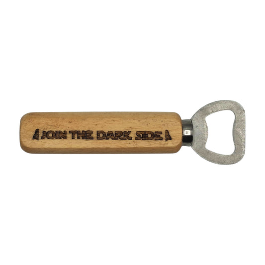 Décapsuleur en bois gravé inspiré de Star Wars – Join the Dark Side