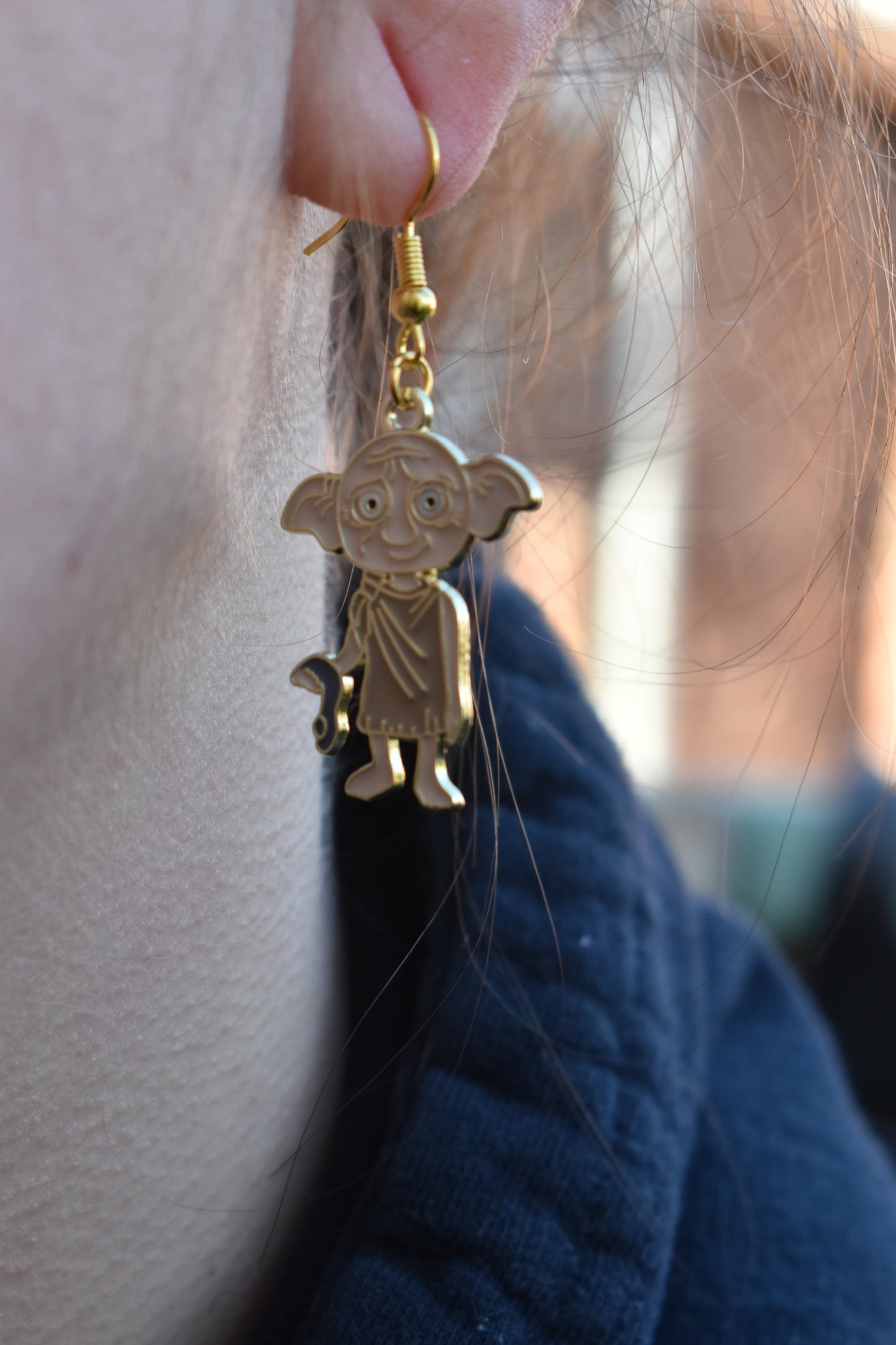 Boucles d’oreilles Dobby – Elfe libre | Inox doré